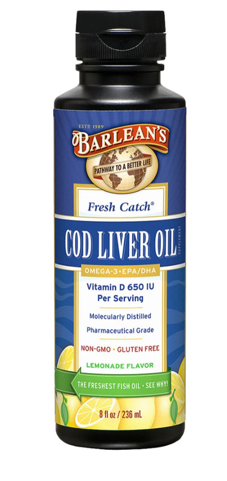 Barlean's Cod Liver Oil Lemon 8oz Fresh Catch