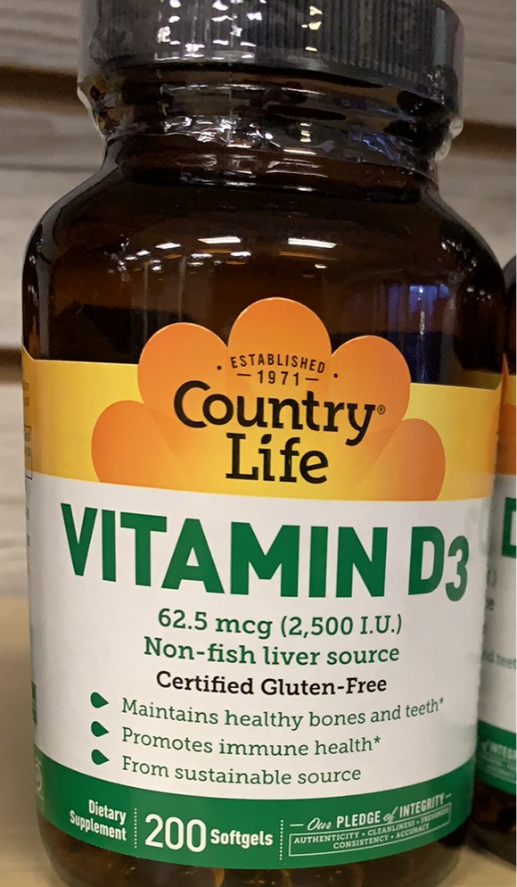 Country Life Vitamin D3 2500 IU