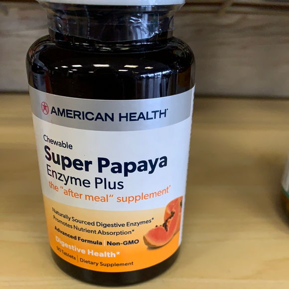 American Health Super Papaya Enzyme Plus 90 tablets