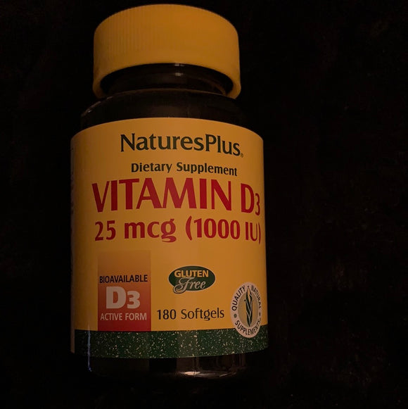 Nature's Plus  Vitamin D3 1000IU-180 softgels