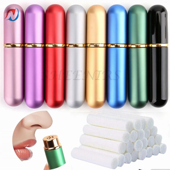 Sheenirs 2-46sets Empty Colorful Metal Nasal Inhalers /personal diffuser for Essential Oils Aromatherapy Blank Aluminum Tubes Replacement Wicks